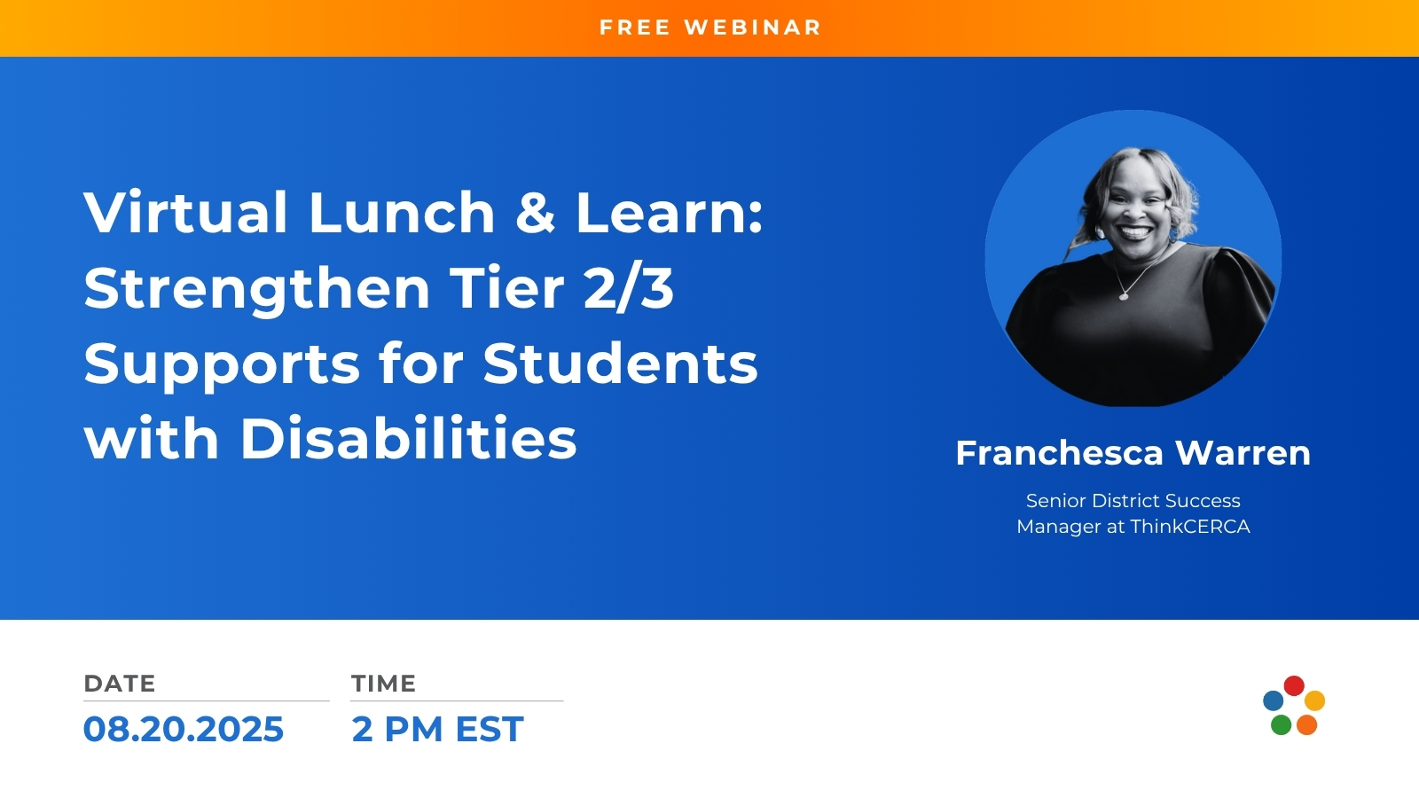 Virtual Lunch & Learn: Strengthen Tier 2/3 Supports for Students with Disabilities